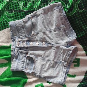 light wash denim shorts